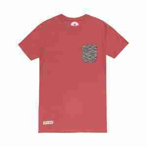 camiseta con bolsillo roja