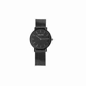 reloj negro correa malla