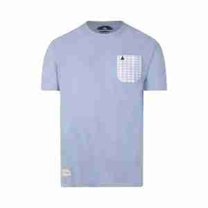 camiseta con bolsillo azul