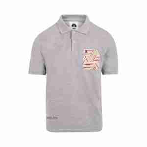 polo con bolsillo gris