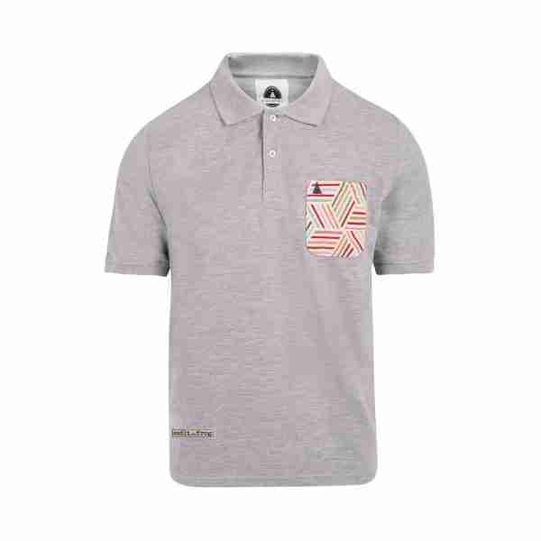 polo con bolsillo gris