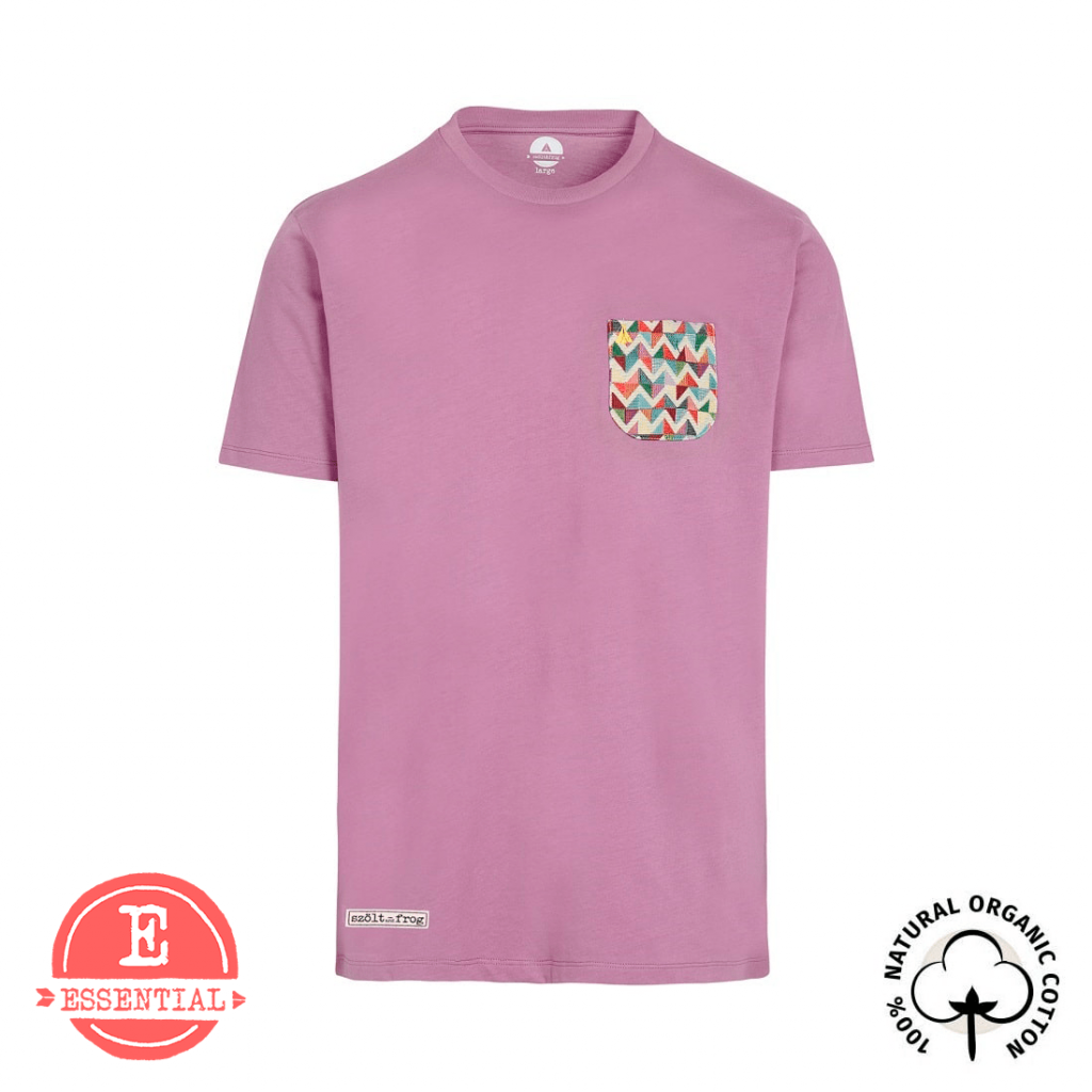 t-shirt com bolso cor-de-rosa