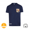 camiseta con bolsillo azul