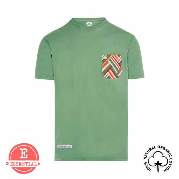 camiseta con bolsillo verde