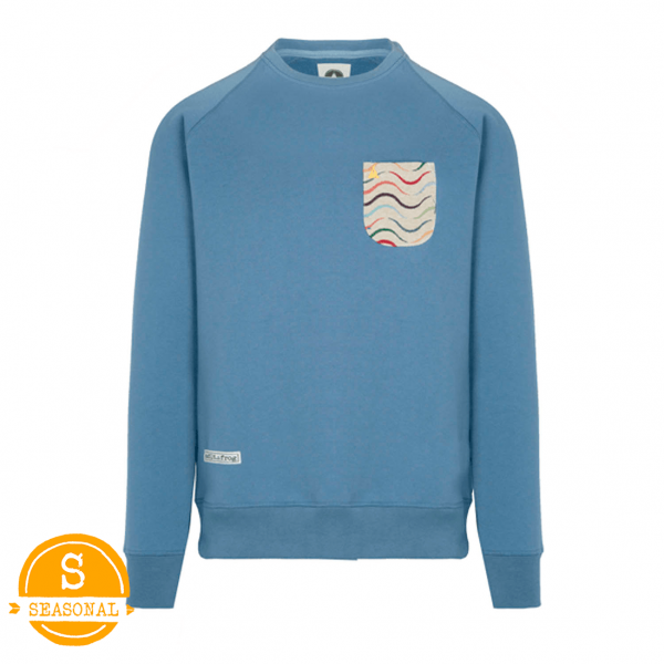 sudadera con bolsillo azul